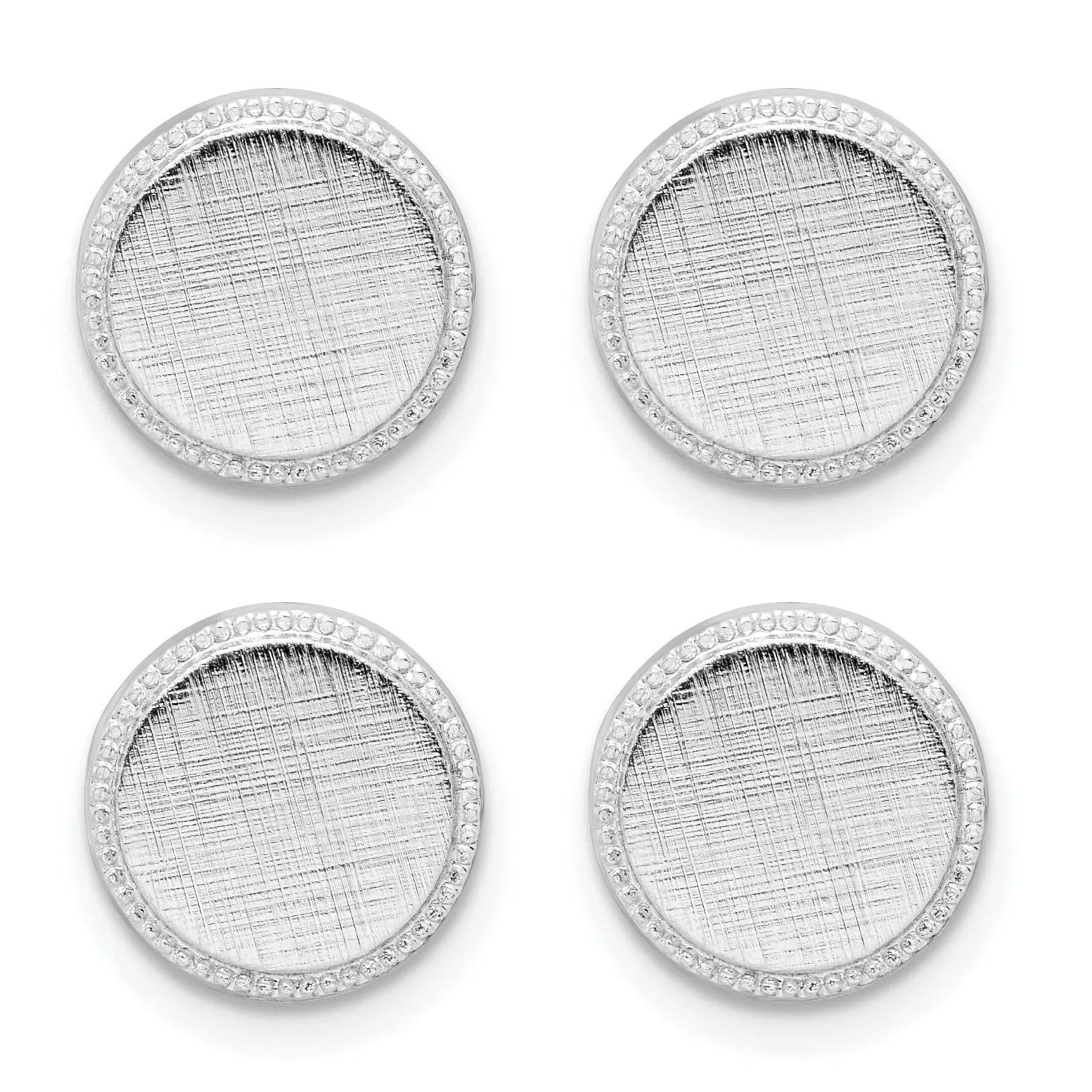 Rhodium Plated Four Piece Beaded Tuxedo Studs