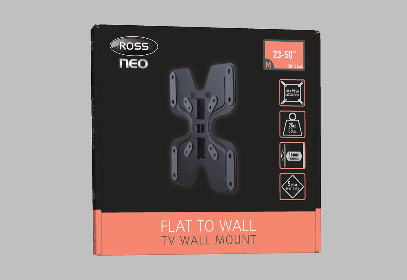 Ross LN2F200 Neo MK2 Flat To Wall TV Mount 200 VESA