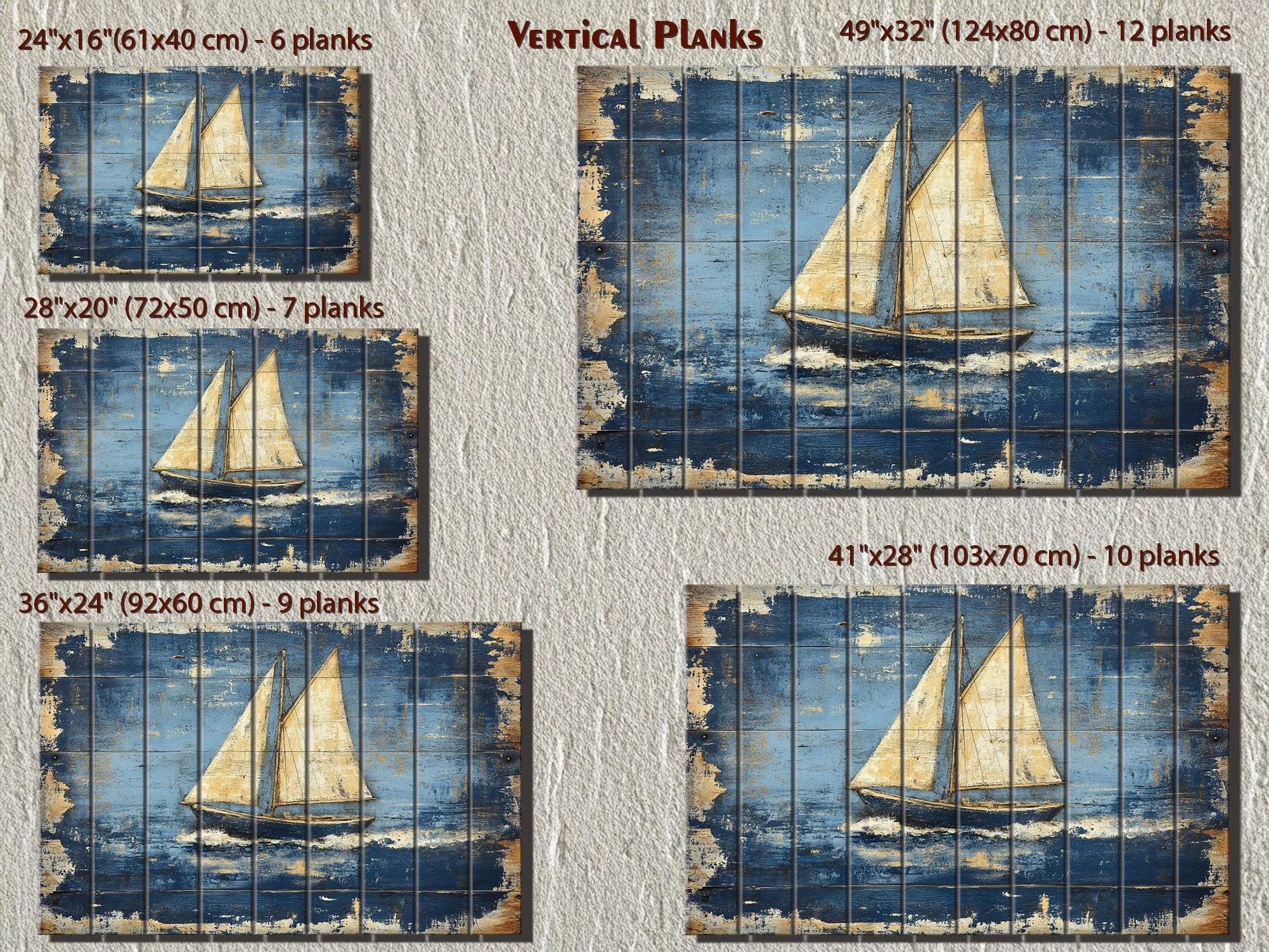 Rustic Sailboat Wood Sign Wall Art For Beach House
