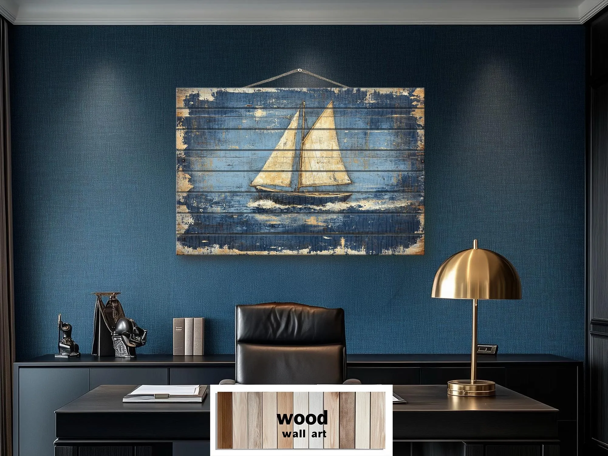 Rustic Sailboat Wood Sign Wall Art For Beach House