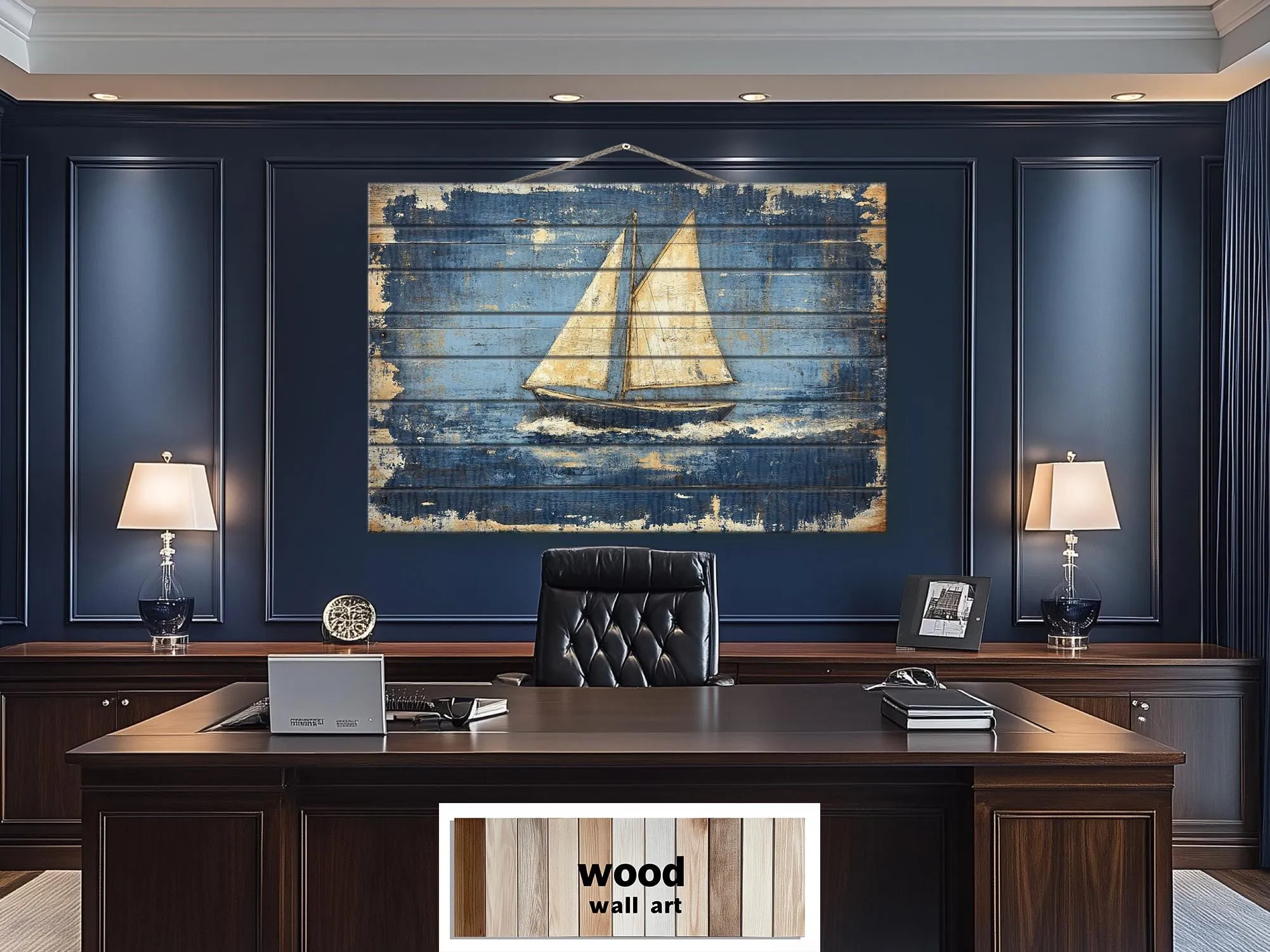 Rustic Sailboat Wood Sign Wall Art For Beach House