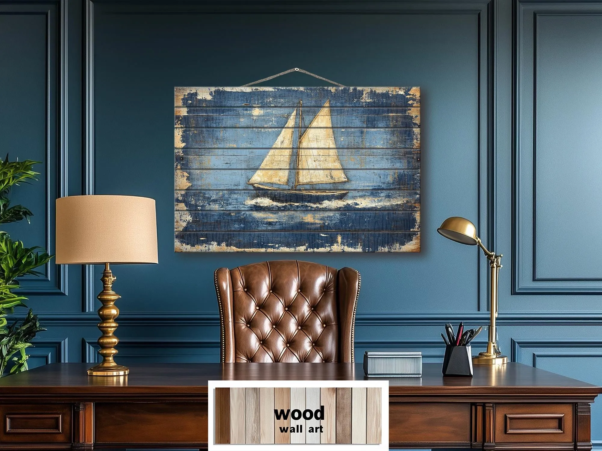 Rustic Sailboat Wood Sign Wall Art For Beach House