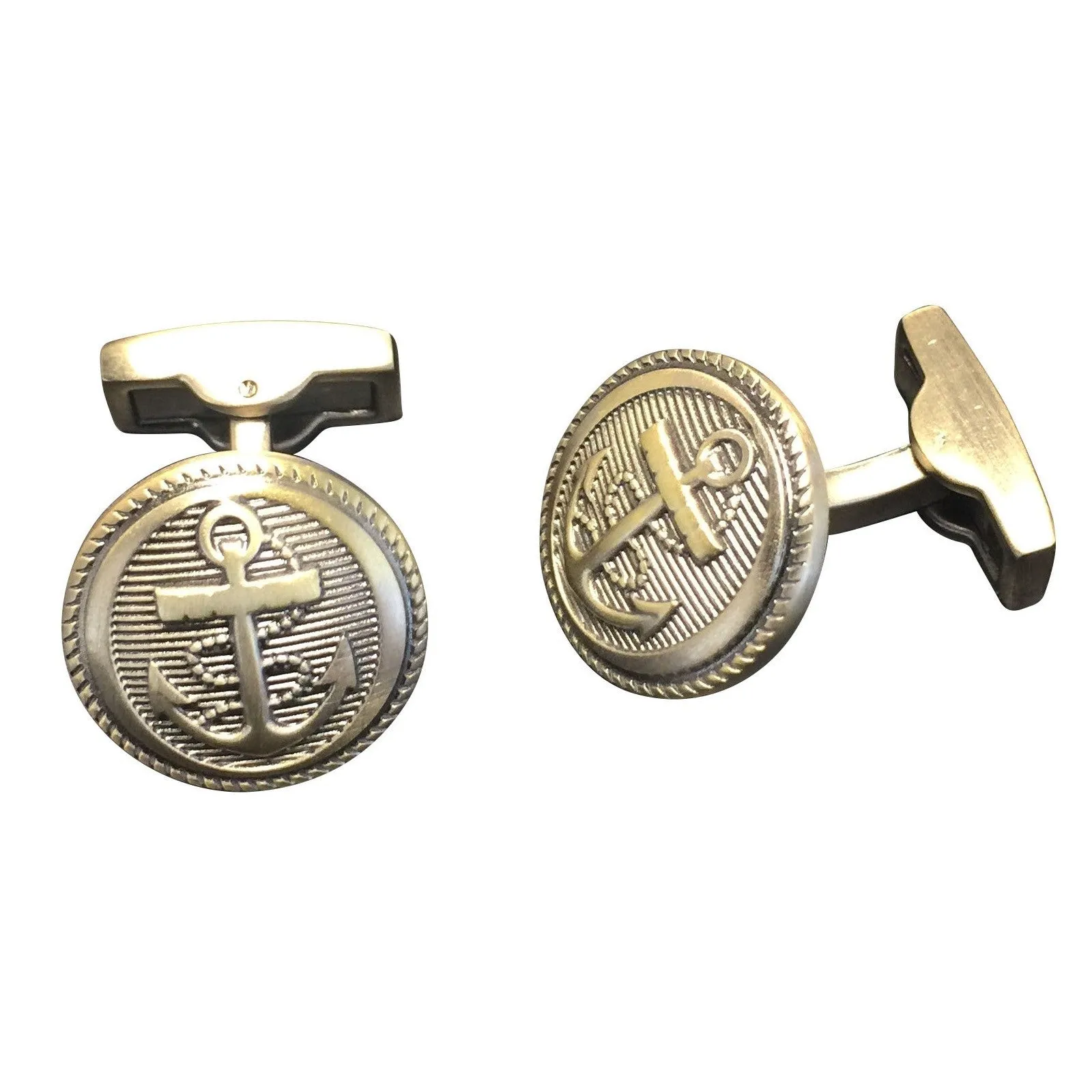 Sail Boat Anchor Gold Vintage Cufflinks