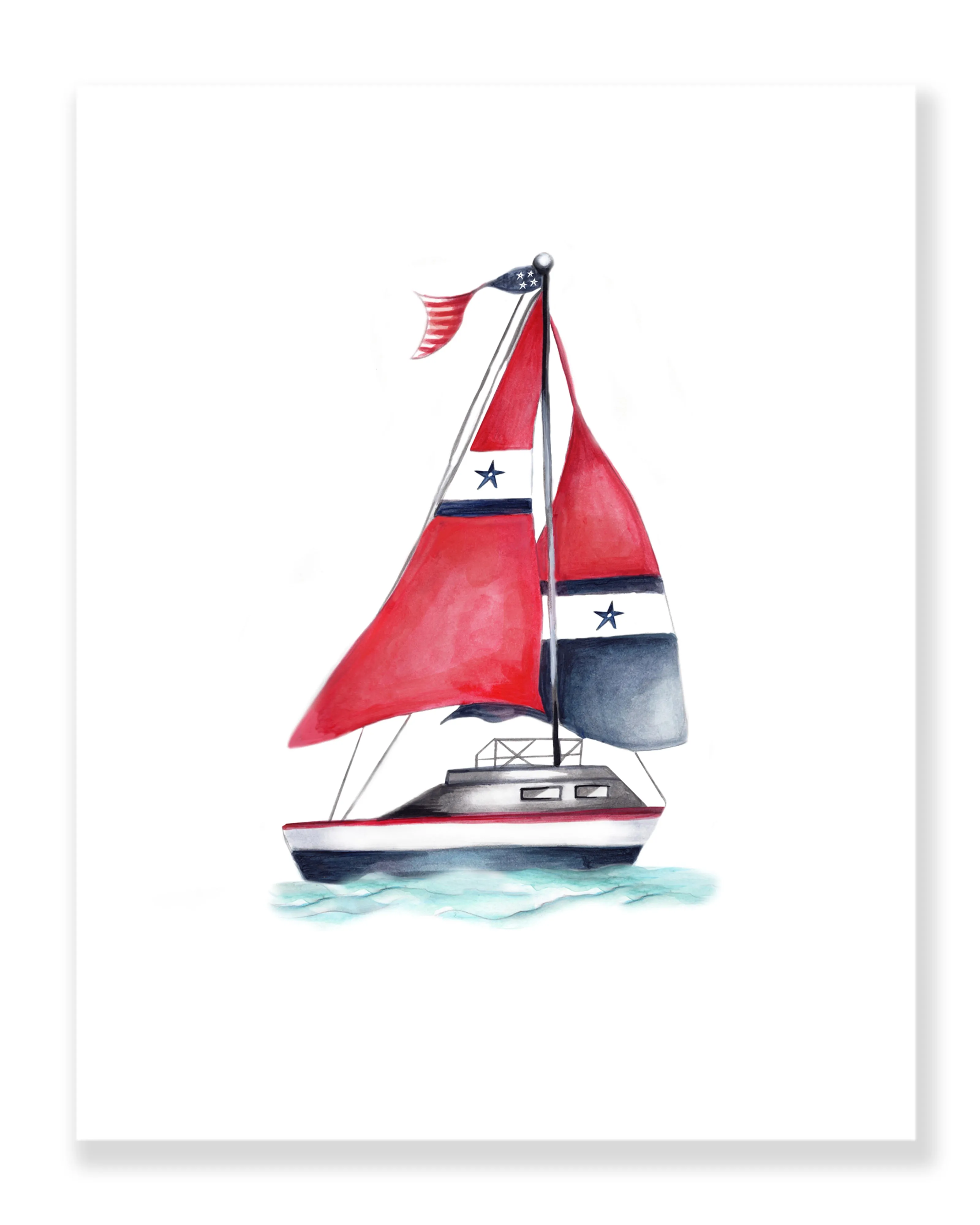 Sail Boat Nursery Art Print