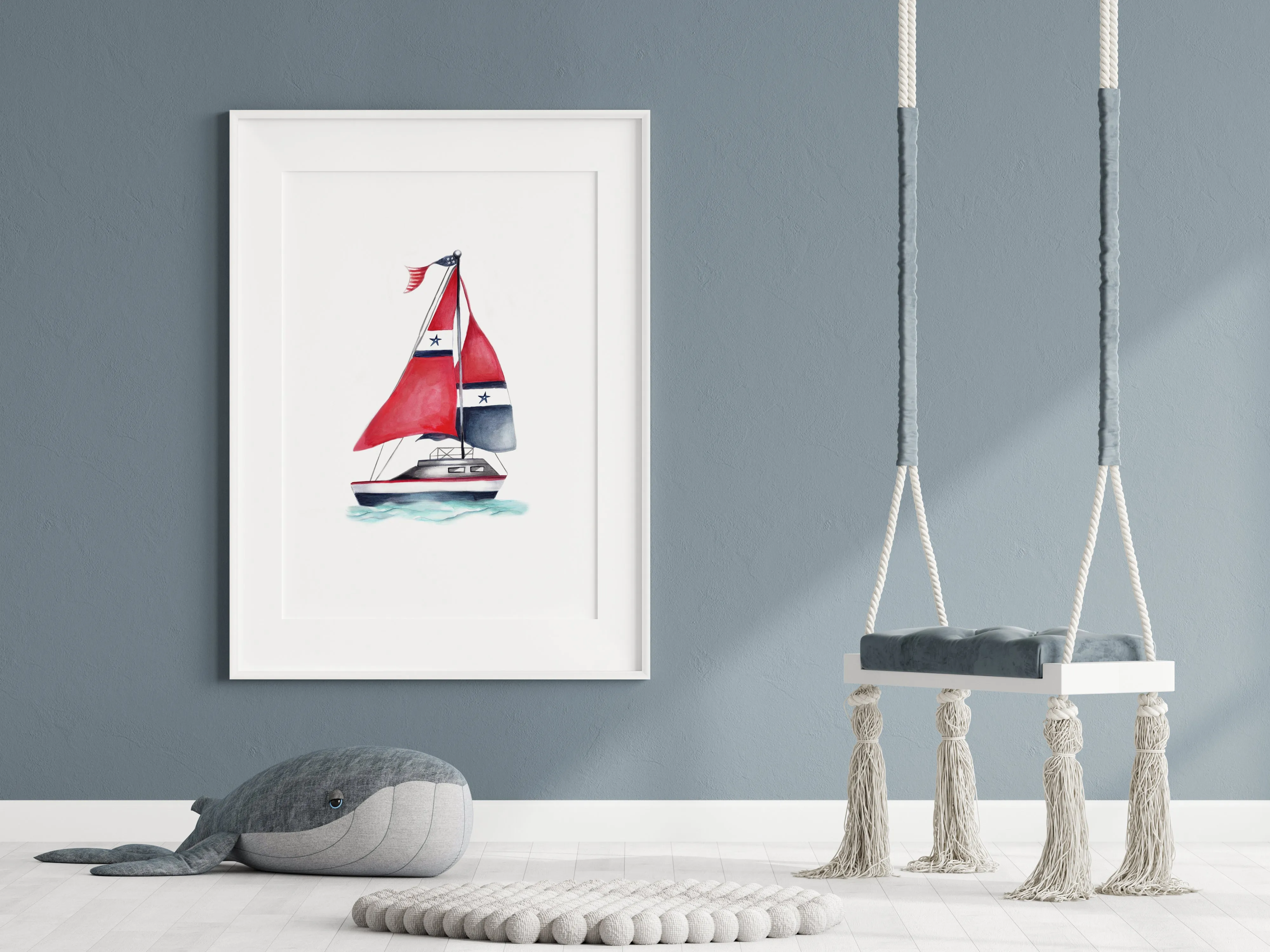 Sail Boat Nursery Art Print