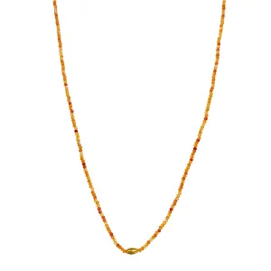 SALE! Beaded Carnelian Necklace with 18k Gold Bead by Margaret Solow