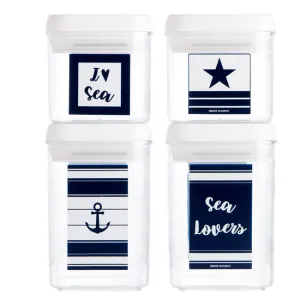 SEA LOVERS SET 4 KITCHEN CANISTERS