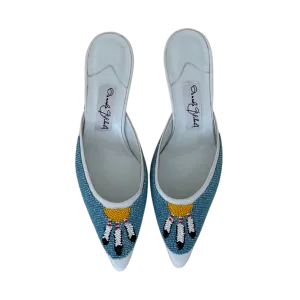 Signed Manolo Blahnik Beaded Mules (37.5)