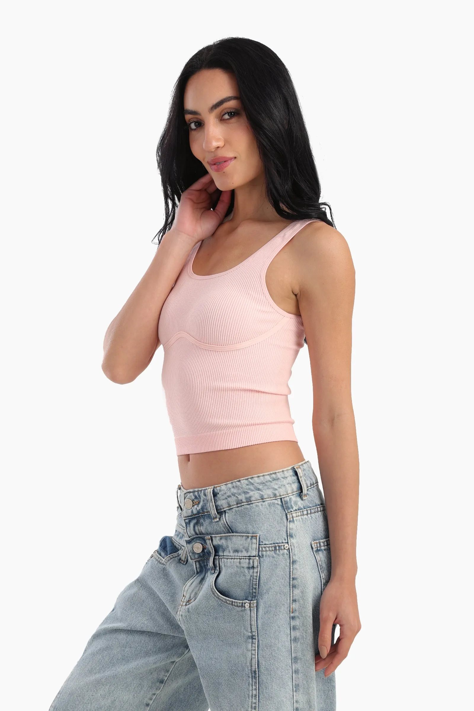 Slim Fit Ribbed Crop Top