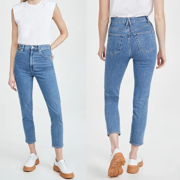 SLVRLAKE Beatnik high-rise cropped slim jeans in Forever Blue Size 25