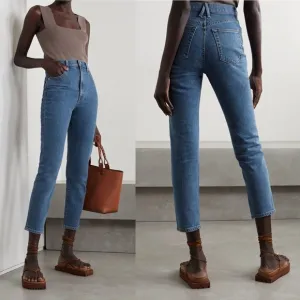 SLVRLAKE Beatnik high-rise cropped slim jeans in Forever Blue Size 25