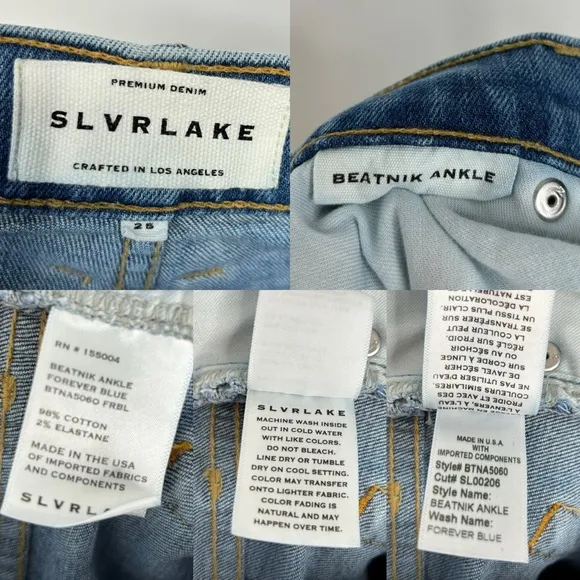 SLVRLAKE Beatnik high-rise cropped slim jeans in Forever Blue Size 25