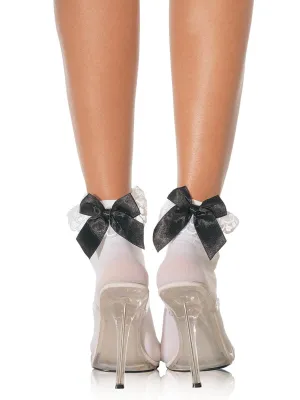 Socks Bow & Lace Ruffle