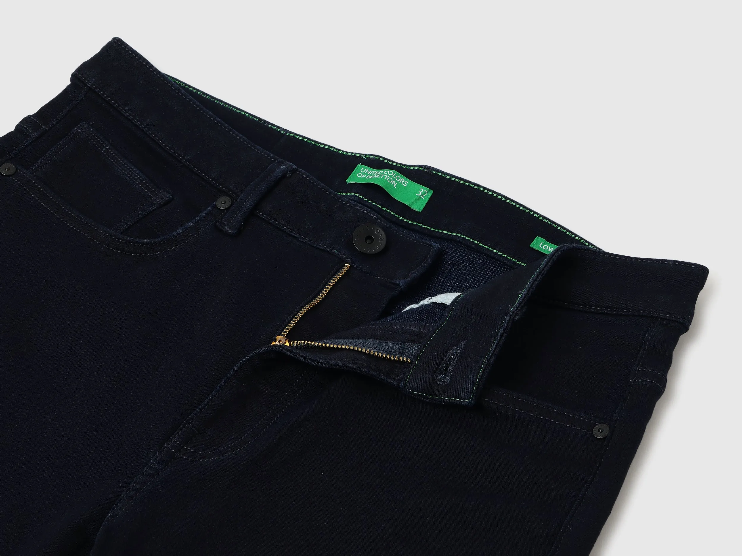 Solid Low Crotch Fit Rinse Wash Jeans
