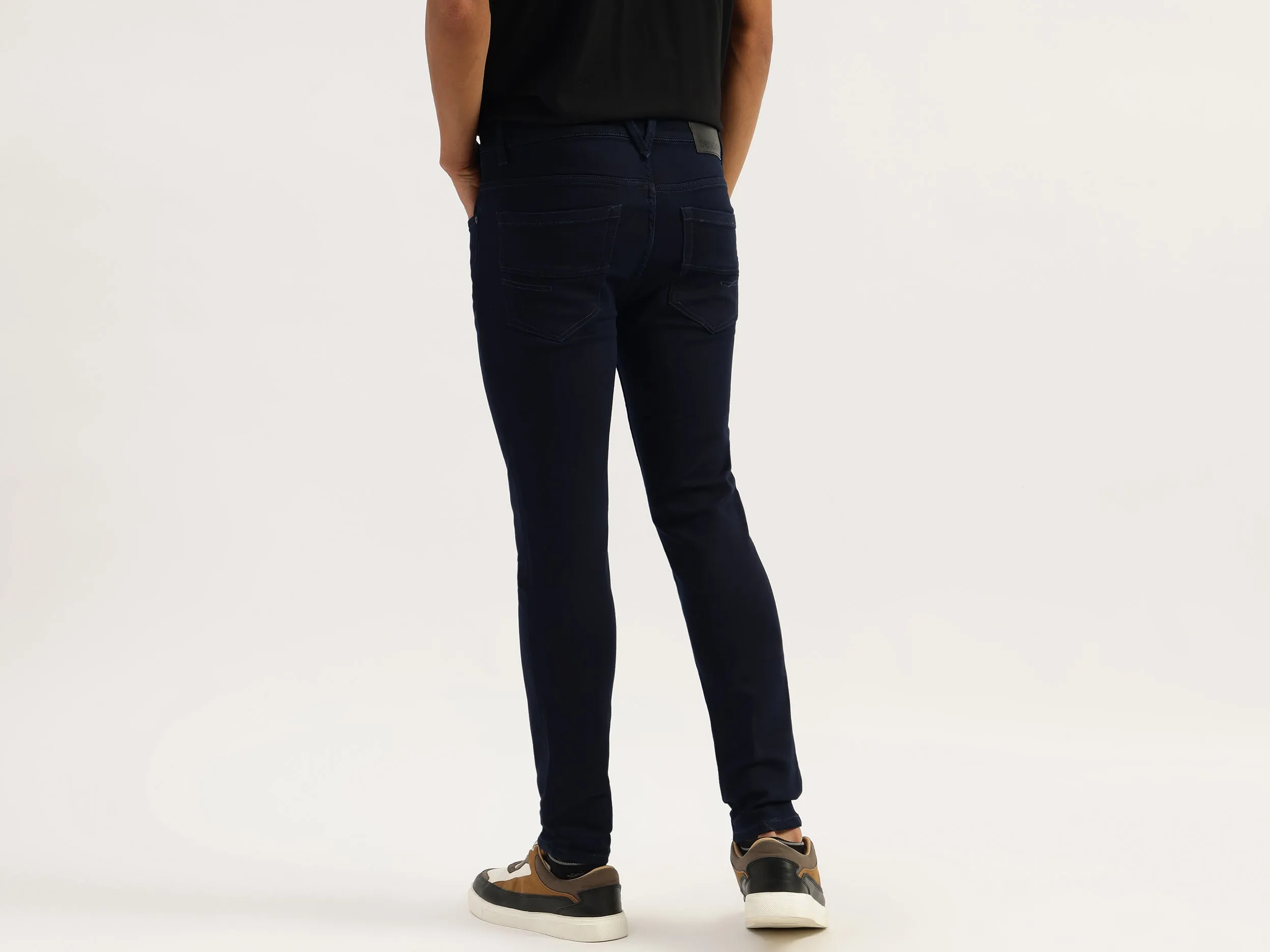 Solid Low Crotch Fit Rinse Wash Jeans