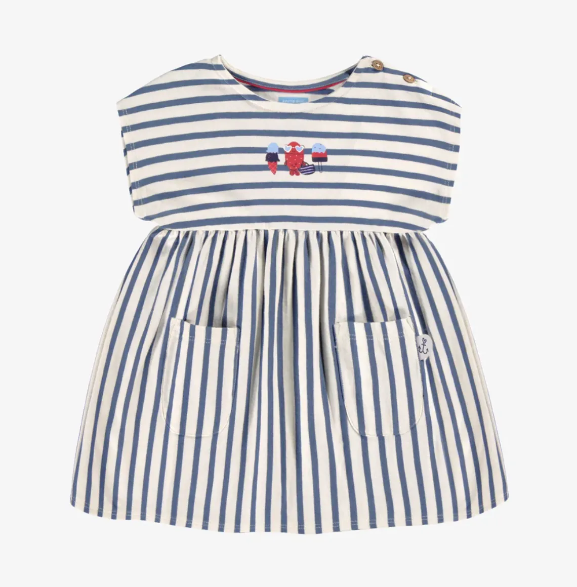 Souris Mini Blue Stripe Jersey Dress