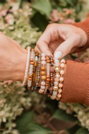 Spark Of Love Stackable Bracelet Set- Brown