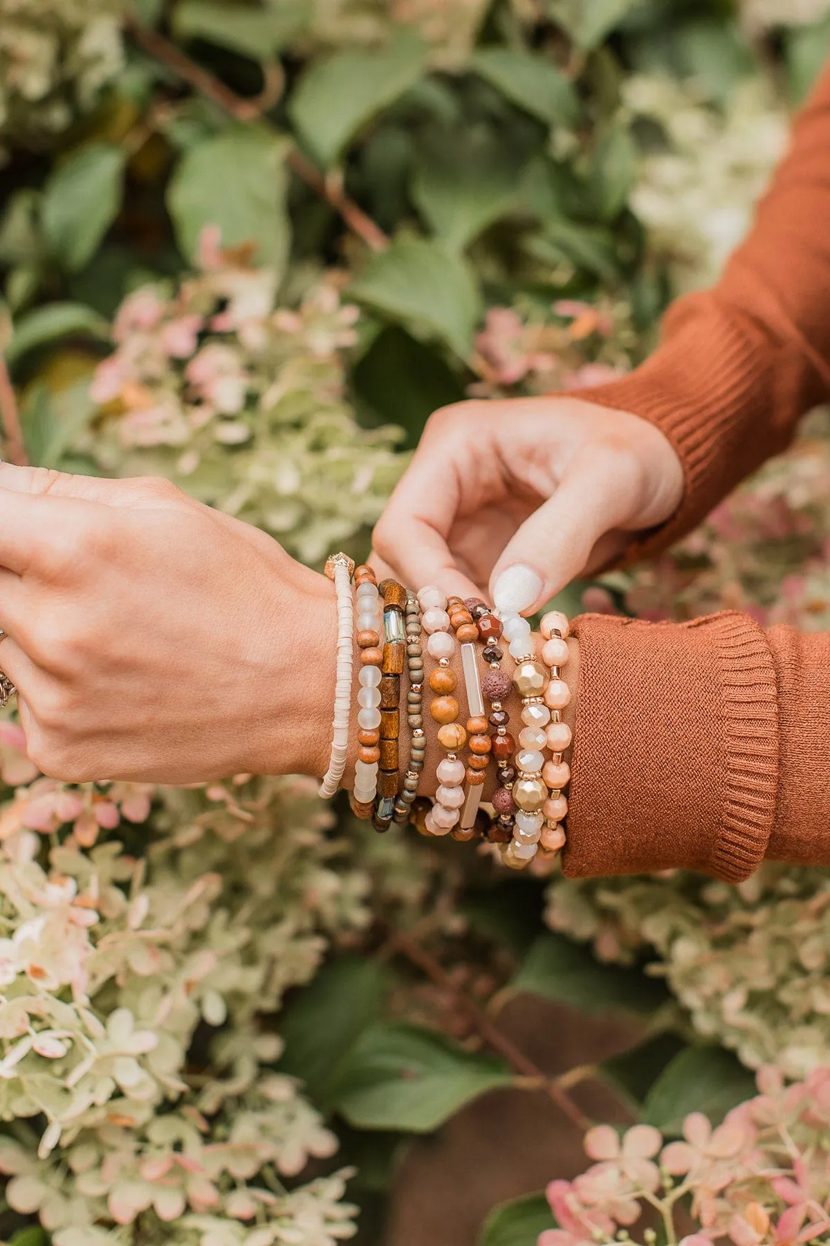 Spark Of Love Stackable Bracelet Set- Brown