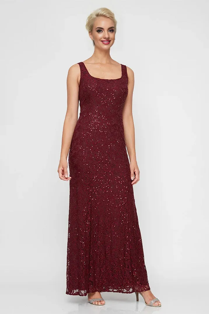 Square Neck Lace 2 Pieces A Line Ankle Length Mother of The Bride Dress