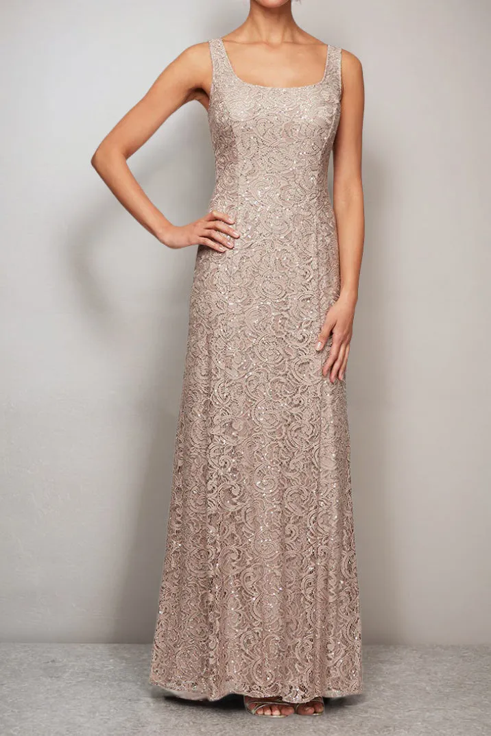 Square Neck Lace 2 Pieces A Line Ankle Length Mother of The Bride Dress