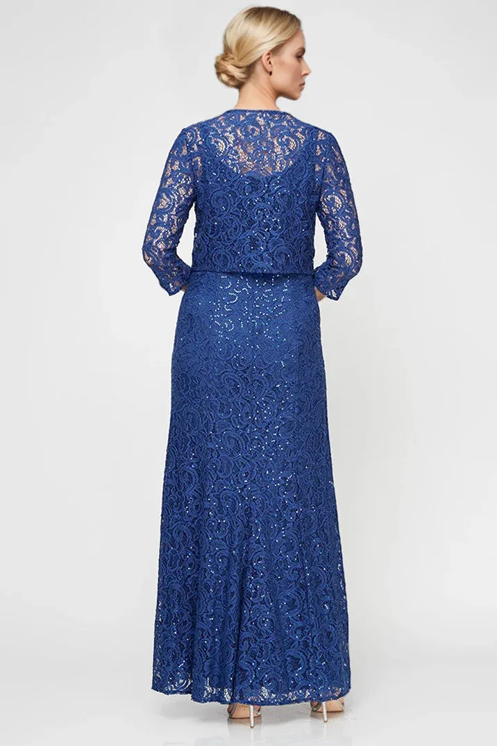 Square Neck Lace 2 Pieces A Line Ankle Length Mother of The Bride Dress