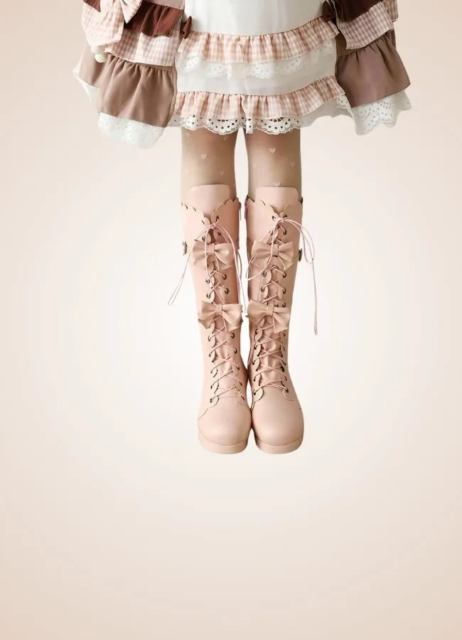 Steampunk Lace Up Lolita Boots