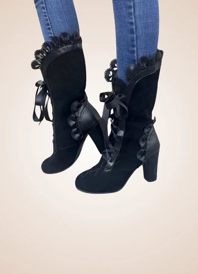Steampunk Ribbon Heels Boots