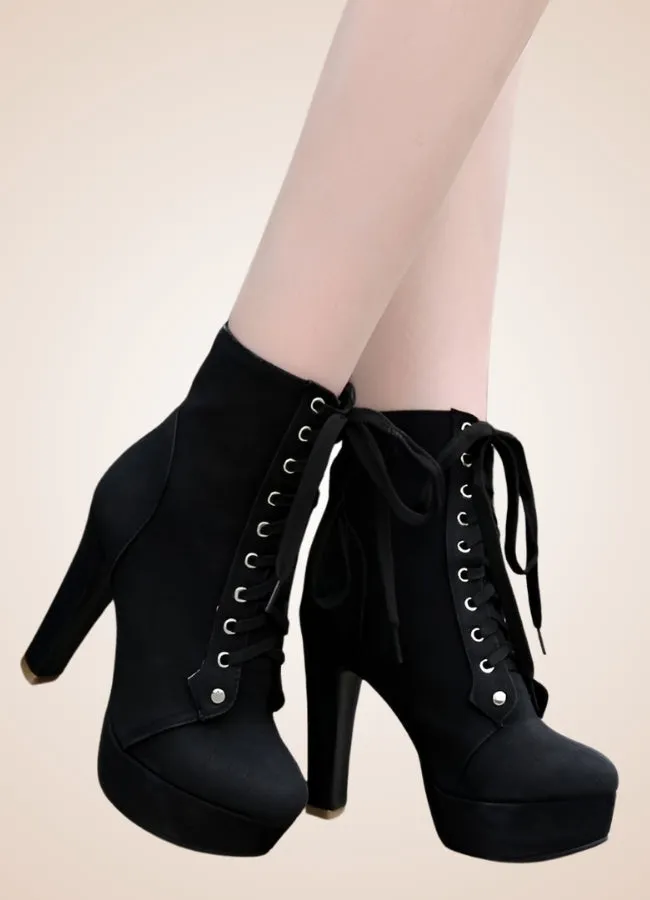 Steampunk Women's Thin Heels Boots
