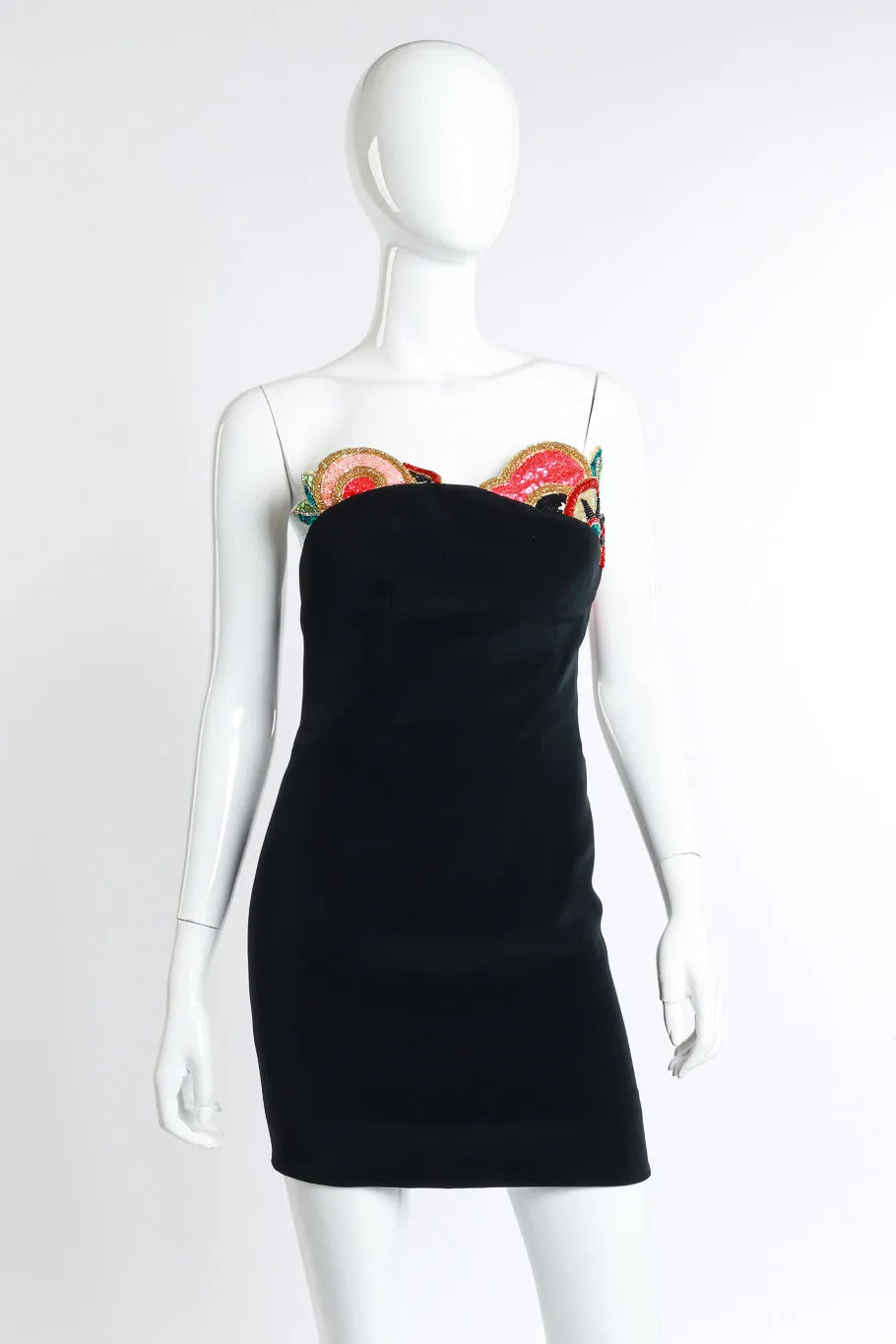 Strapless Beaded Mini Dress