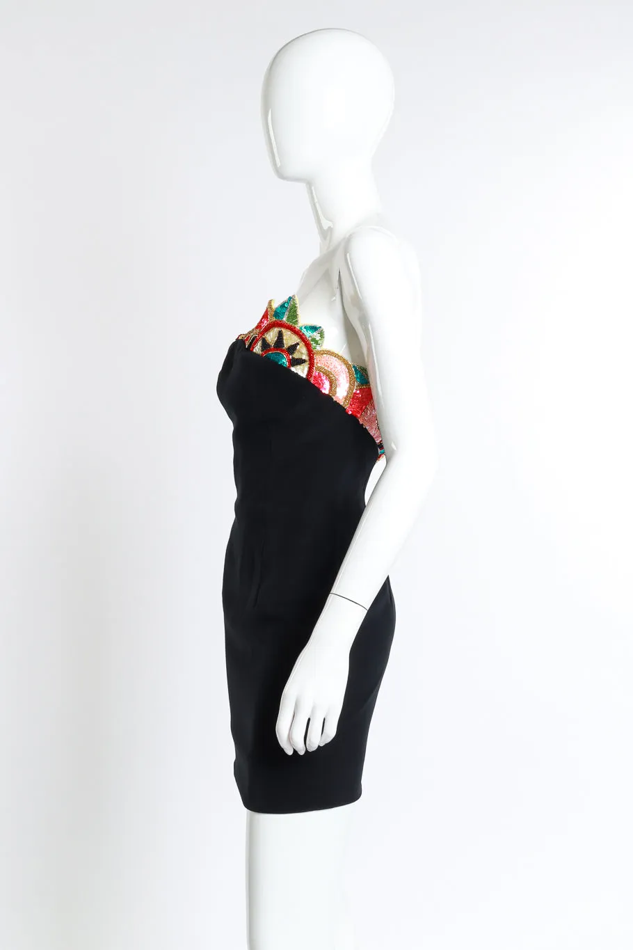 Strapless Beaded Mini Dress