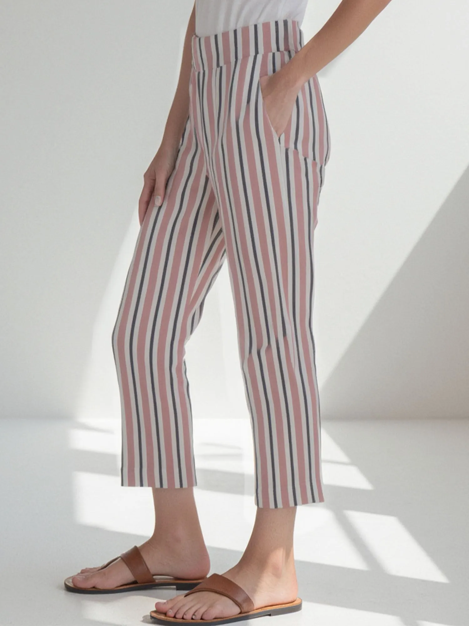 Striped Bengaline Pull On Pant