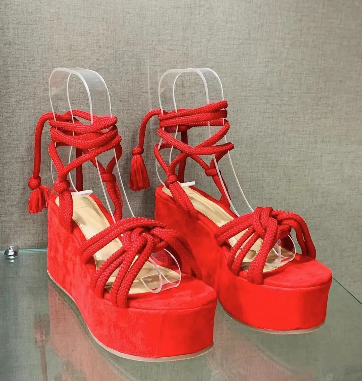 Summer Women Wedges Shoes High Heel Strappy Sandals