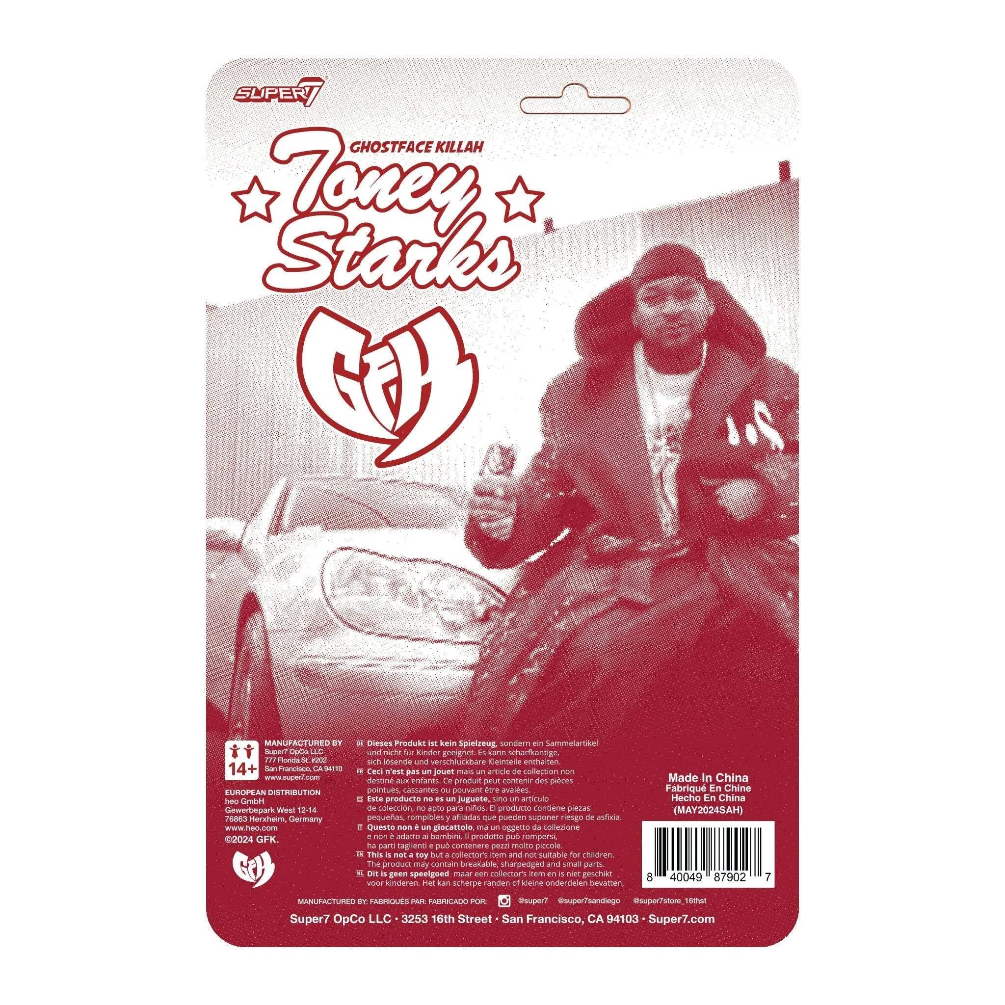 Super7 x Wu-Tang Ghostface Killah (TONEY STARKS) ReAction Figure