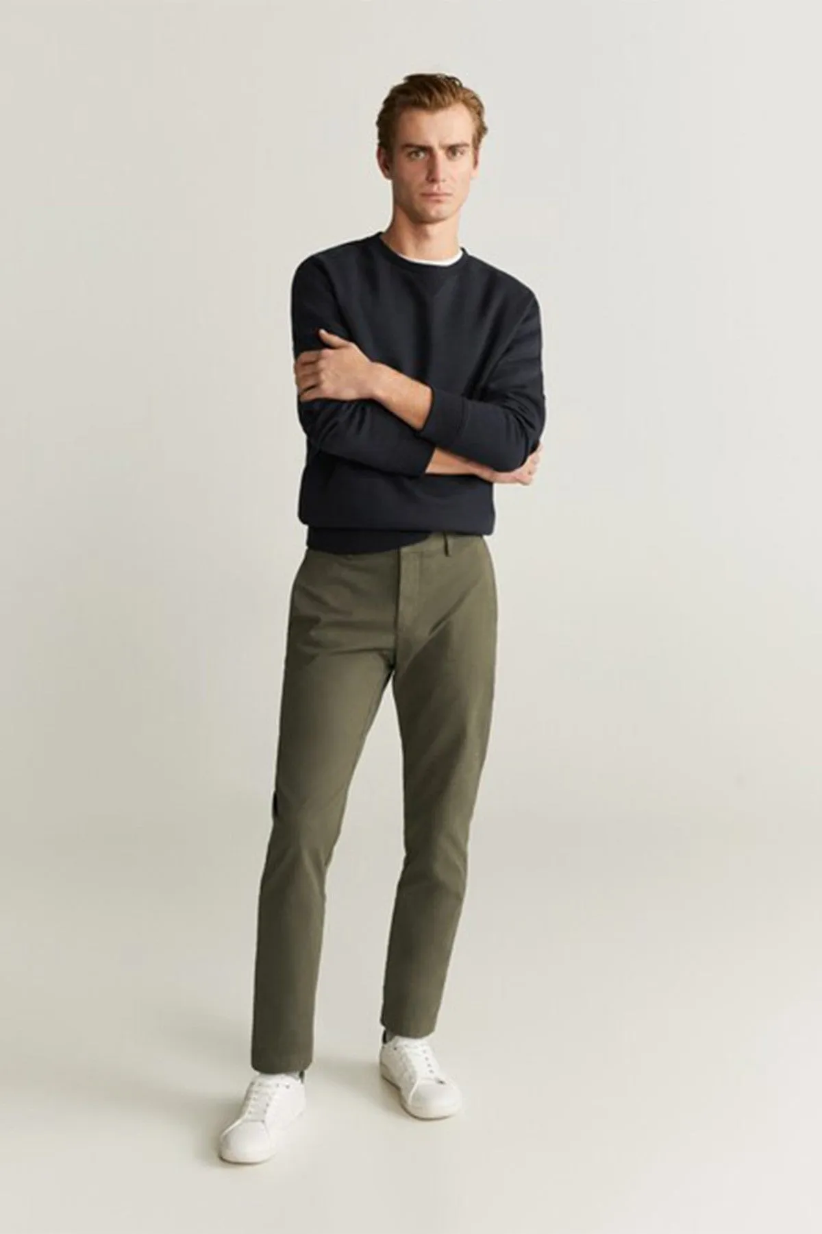 Tapered Fit Cropped Trousers