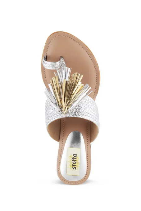 Tassle Low K Wedges Silver Gold
