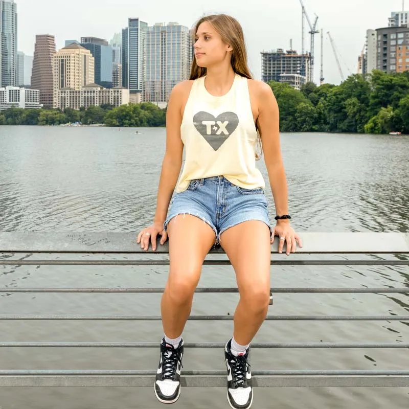 Texas Heart Women's Racerback Crop Tank