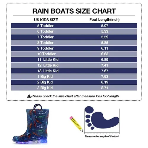 Toddler Light Up Rain Boots  Dinosaur for Boys  - KkomForme