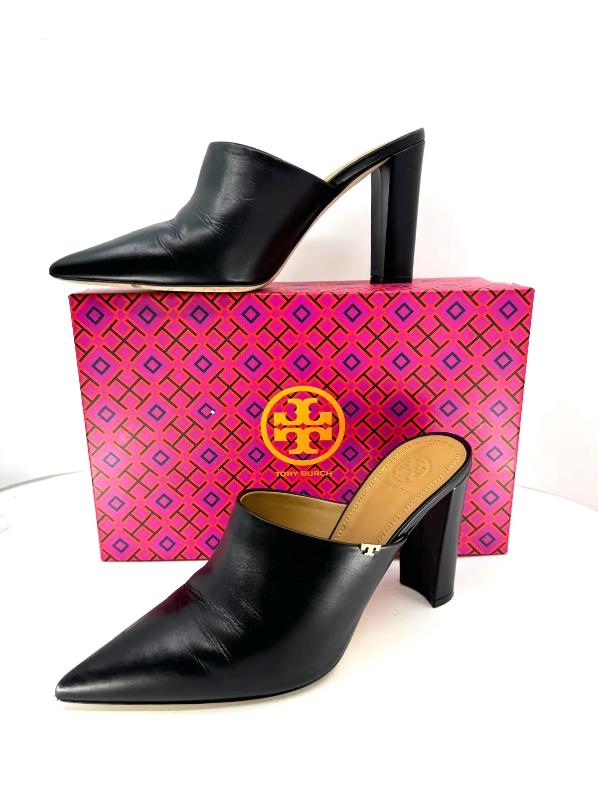 TORY BURCH PENELOPE 90MM LEATHER MULES