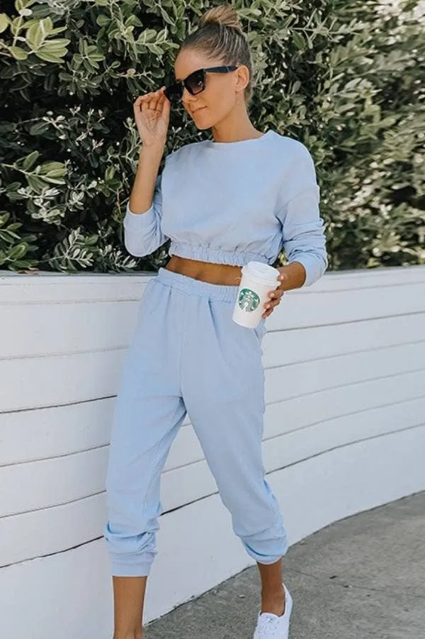 Two-Piece Lounge Set - Light Blue