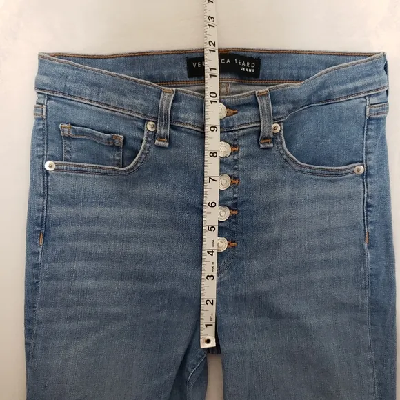 Veronica Beard Debbie 10&quot; Skinny Jean Cropped Frayed Hem Size 27