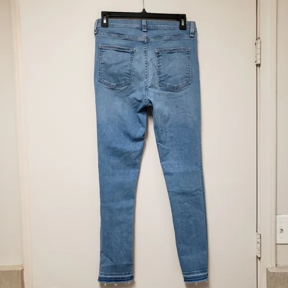 Veronica Beard Debbie 10&quot; Skinny Jean Cropped Frayed Hem Size 27