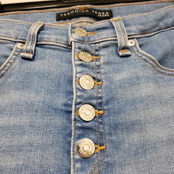 Veronica Beard Debbie 10&quot; Skinny Jean Cropped Frayed Hem Size 27
