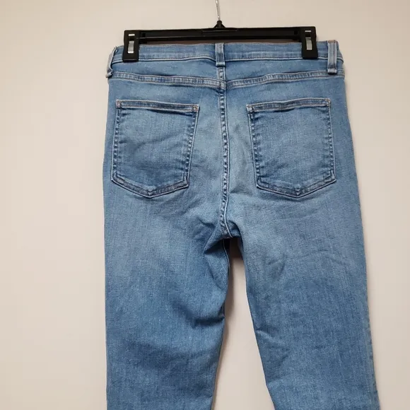 Veronica Beard Debbie 10&quot; Skinny Jean Cropped Frayed Hem Size 27
