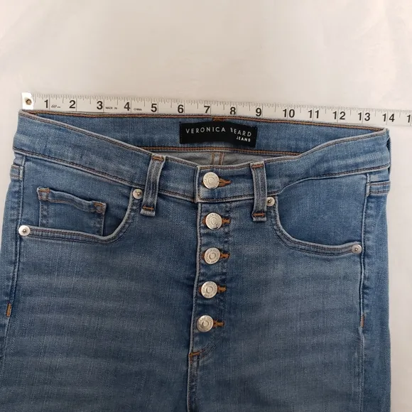 Veronica Beard Debbie 10&quot; Skinny Jean Cropped Frayed Hem Size 27