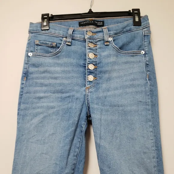 Veronica Beard Debbie 10&quot; Skinny Jean Cropped Frayed Hem Size 27