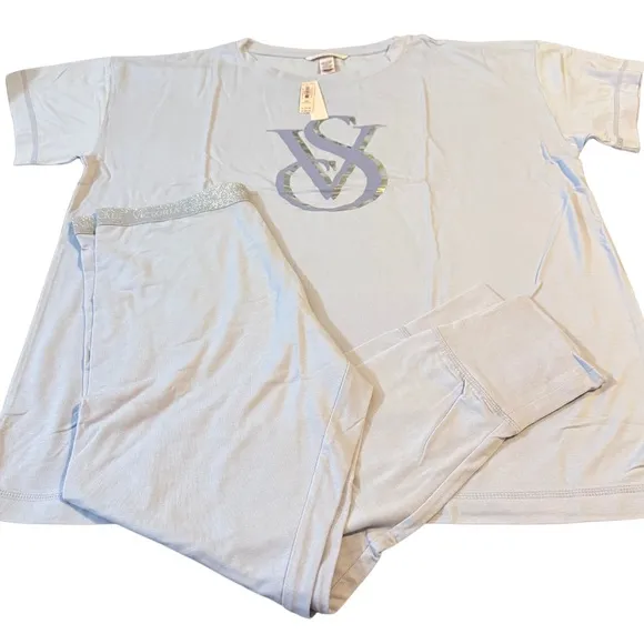 Victoria’s Secret Brushed Modal Shortsleeved Sleep Shirt &amp; Leggings Set. NWT