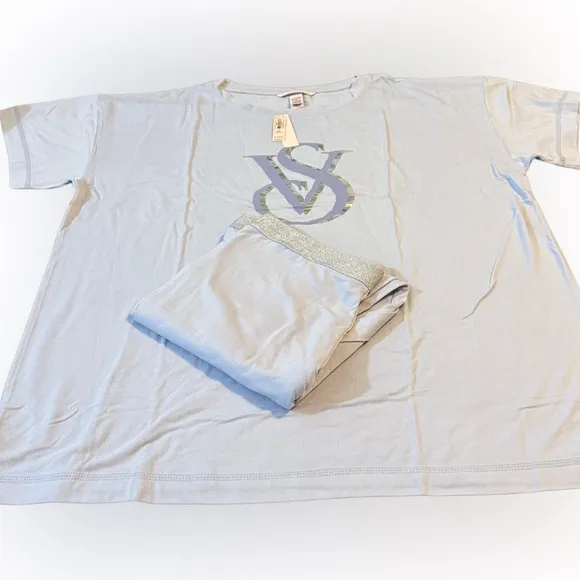 Victoria’s Secret Brushed Modal Shortsleeved Sleep Shirt &amp; Leggings Set. NWT