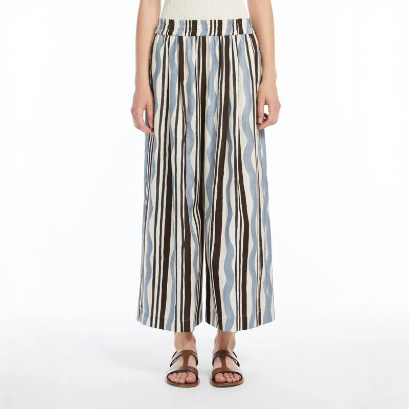 WEEKEND MAX MARA Virgin Trousers in Light Blue Wave