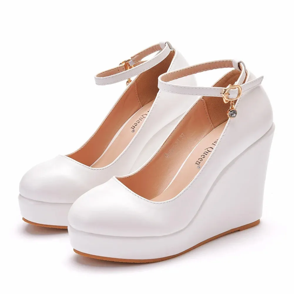 Women Bowknot Buckle Wedges Sandals