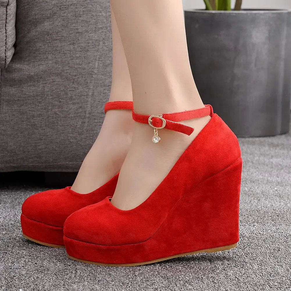Women Bowknot Buckle Wedges Sandals
